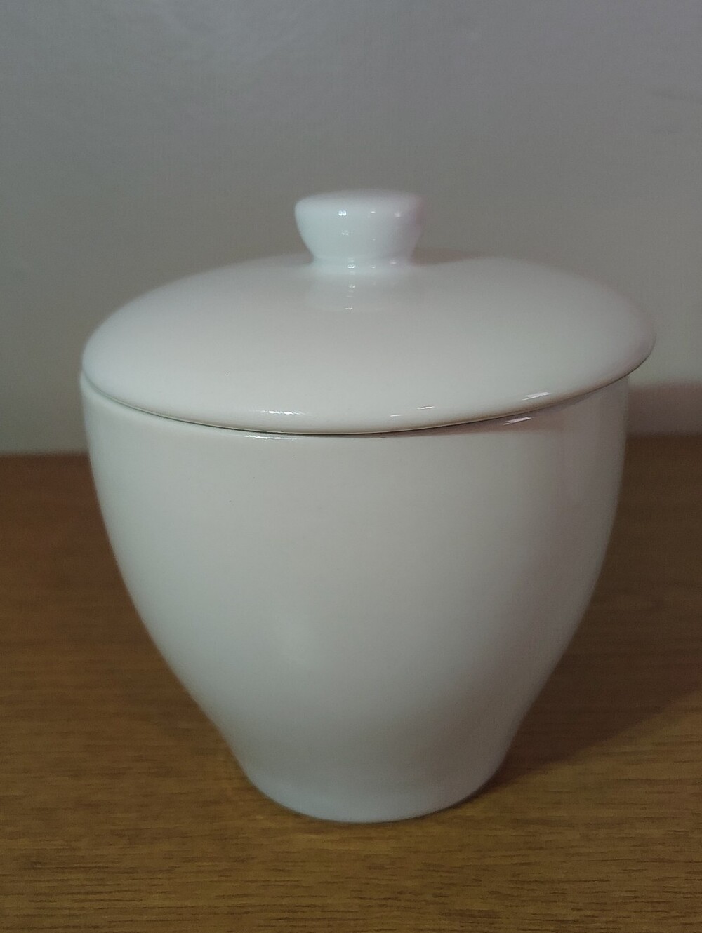 Pottery Barn White Ceramic Lidded Jar - Gloss Finish